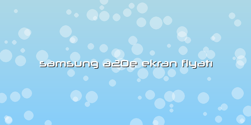 Samsung A20e Ekran FiyatÄ±