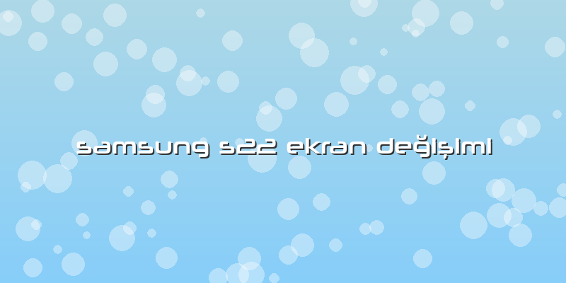 Samsung S22 Ekran DeÄŸiÅŸimi