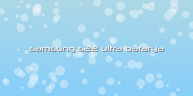 Samsung S22 Ultra Batarya