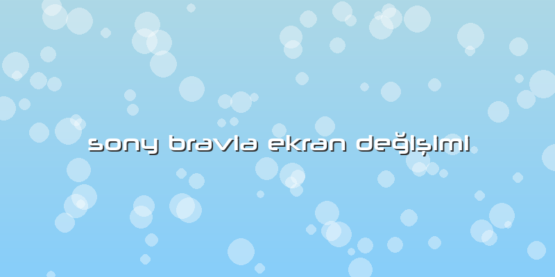 Sony Bravia Ekran DeÄŸiÅŸimi