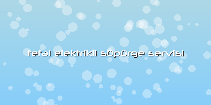 Tefal Elektrikli Süpürge Servisi
