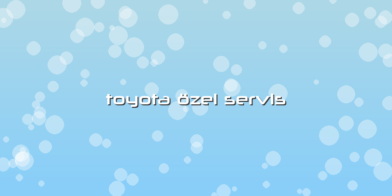 Toyota özel Servis