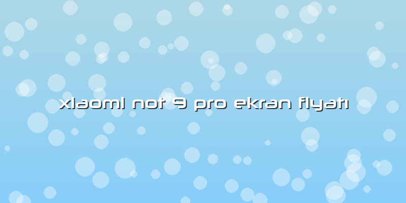 Xiaomi Not 9 Pro Ekran FiyatÄ±