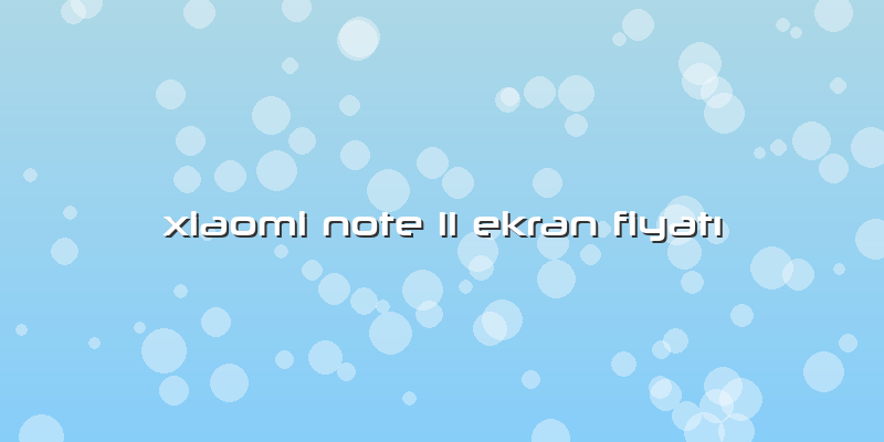 Xiaomi Note 11 Ekran FiyatÄ±