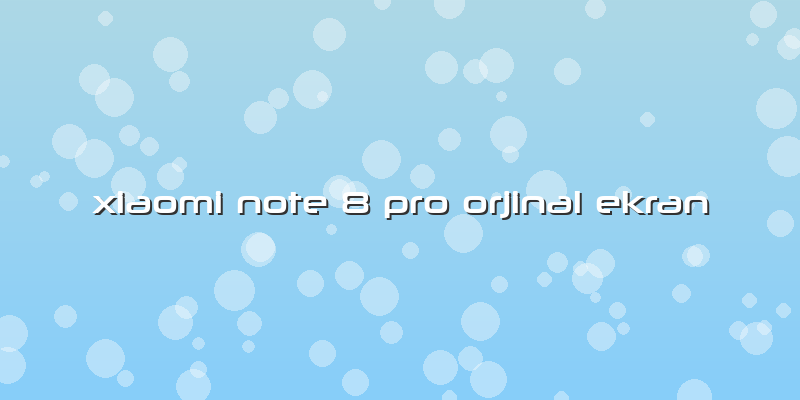Xiaomi Note 8 Pro Orjinal Ekran