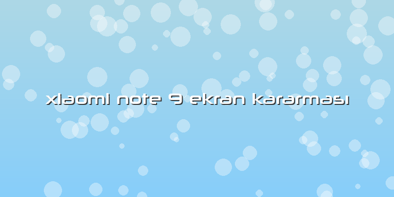 Xiaomi Note 9 Ekran KararmasÄ±