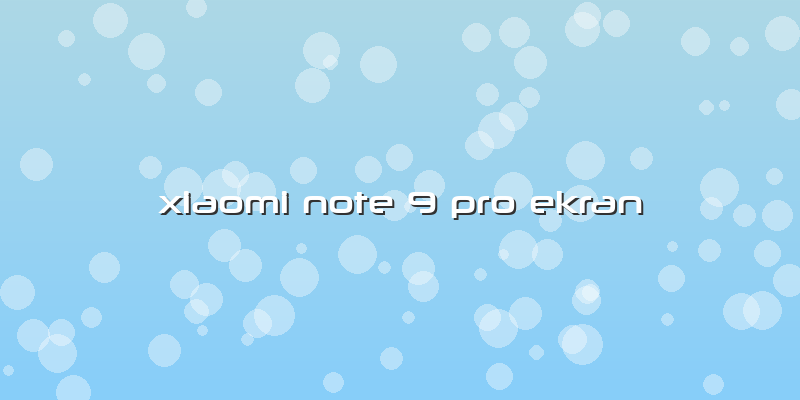 Xiaomi Note 9 Pro Ekran