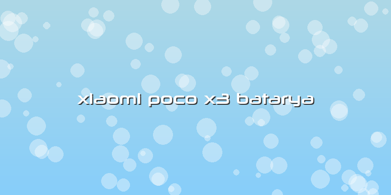 Xiaomi Poco X3 Batarya