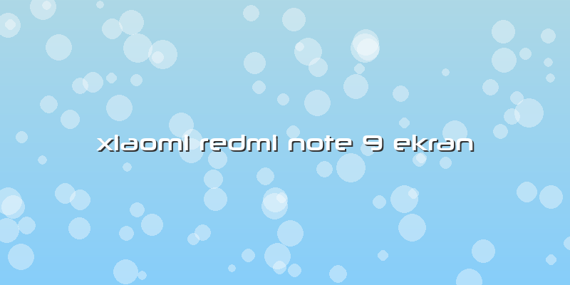 Xiaomi Redmi Note 9 Ekran