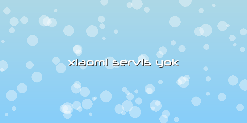 Xiaomi Servis Yok
