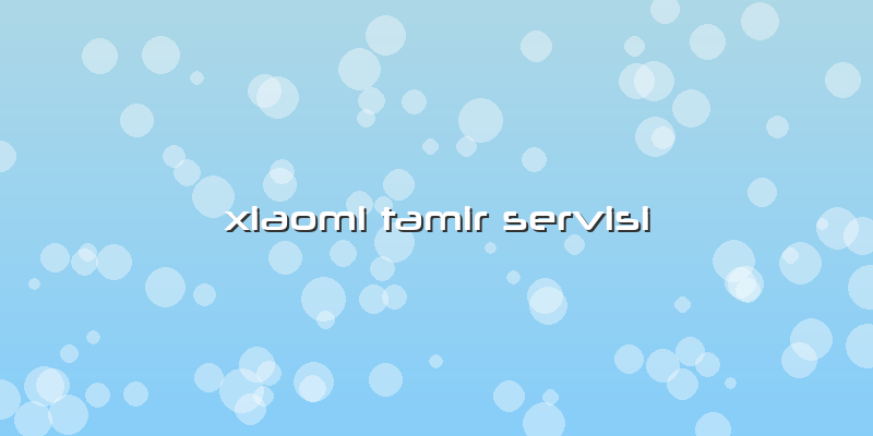 Xiaomi Tamir Servisi