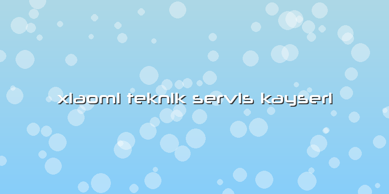 Xiaomi Teknik Servis Kayseri