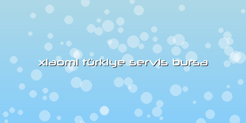 Xiaomi Türkiye Servis Bursa
